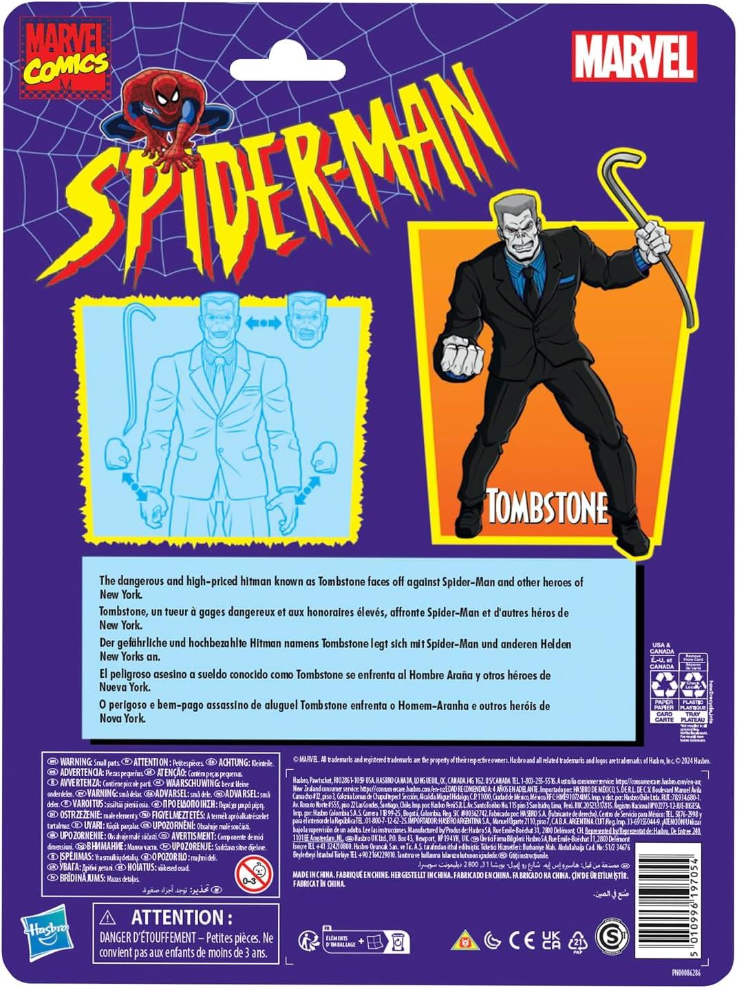 Tombstone 6″ Action Figure F9023 – Marvel Spider-Man Comics Villain | Hasbro Collector Figure with Accessories