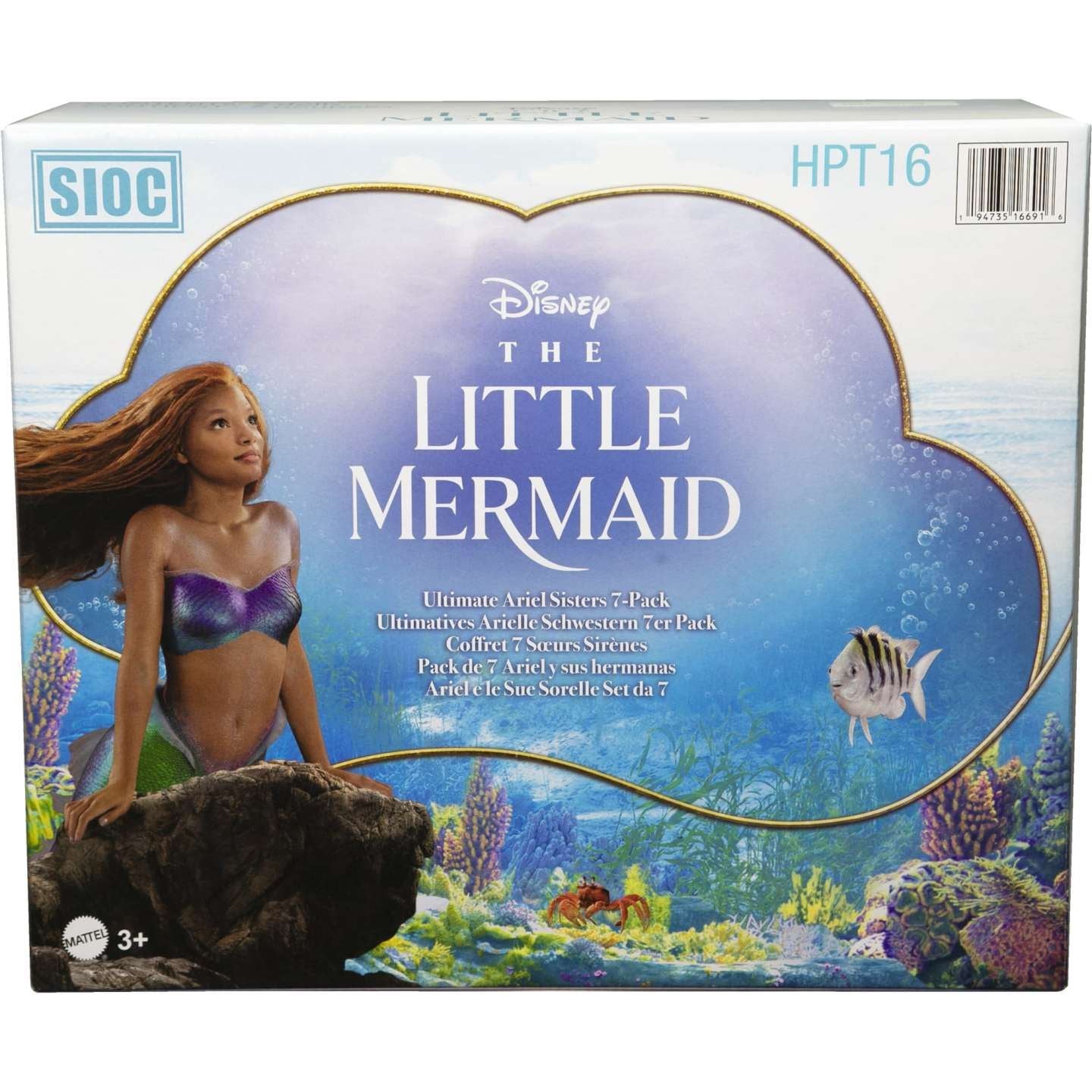 The Little Mermaid Ariel and Sisters Fashion Doll Set with 7 Mermaid Dolls HPT16 (Disney)
