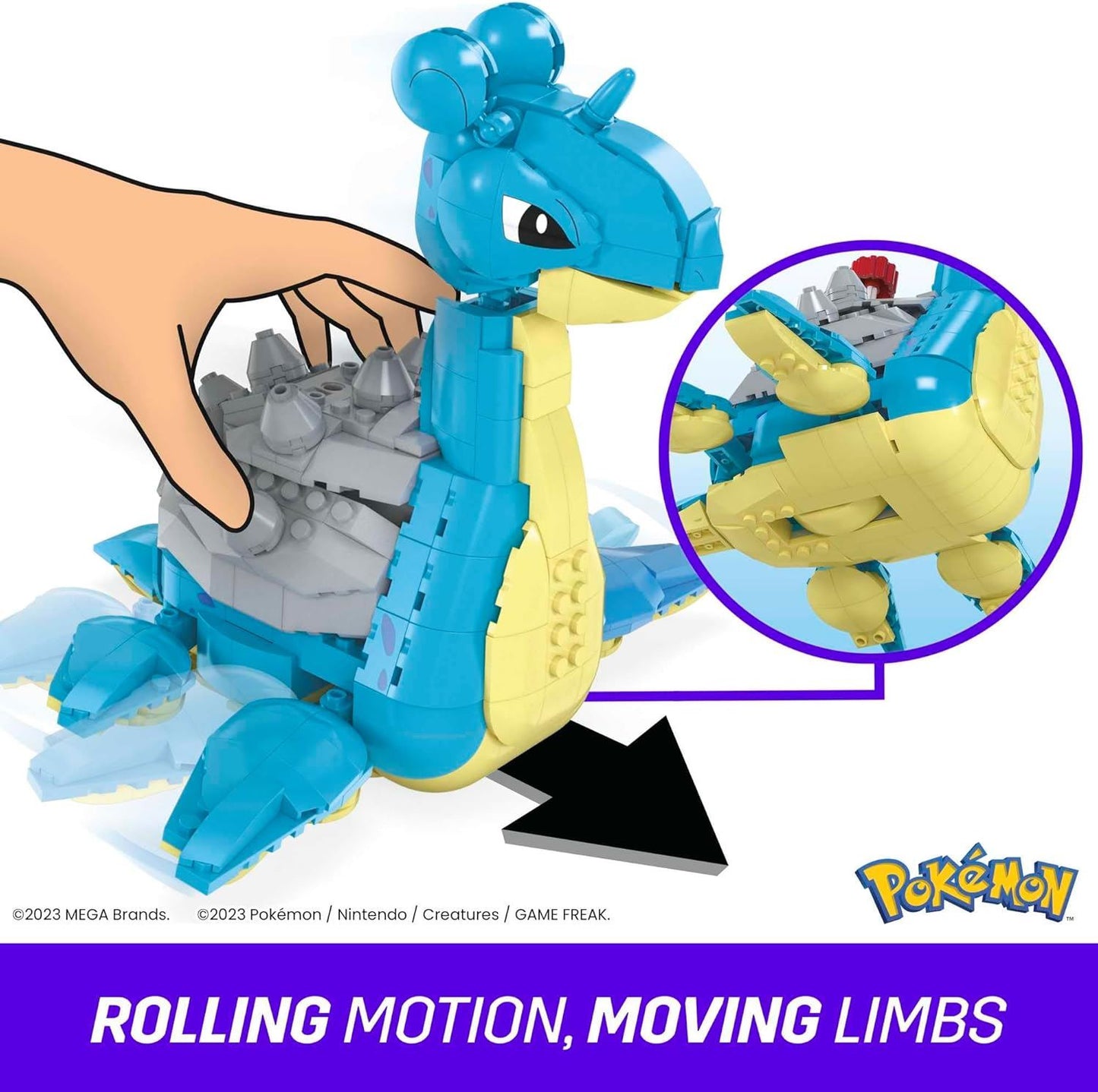 Lapras HKT26 – MEGA Pokémon Building Toy Kit | Buildable Lapras Figure with Ocean-Themed Accessories (Official MEGA Construx Set)