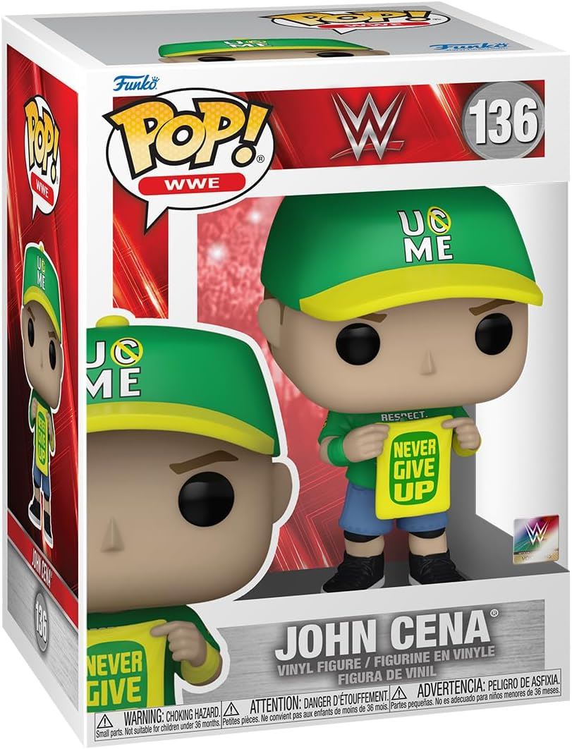 John Cena “Never Give Up” #136 Pop! Vinyl Figure – WWE Funko Collectible 3.75″ Wrestling Superstar Figure