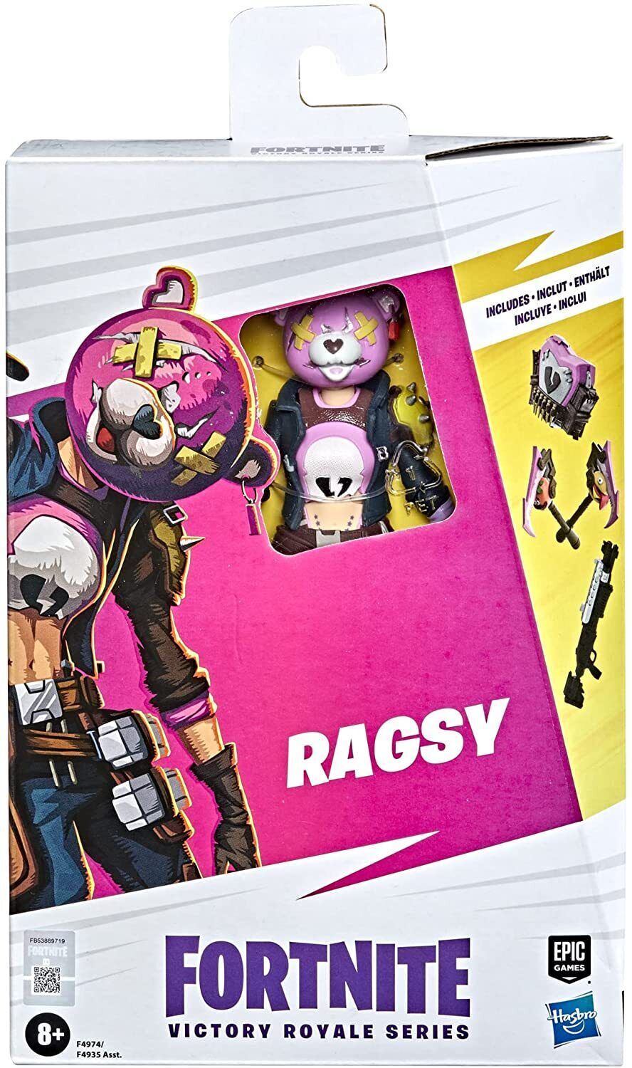 Fortnite Victory Royale Series Ragsy 6″ Action Figure F4974 – 20+ Points of Articulation with Accessories & Back Bling (Hasbro)