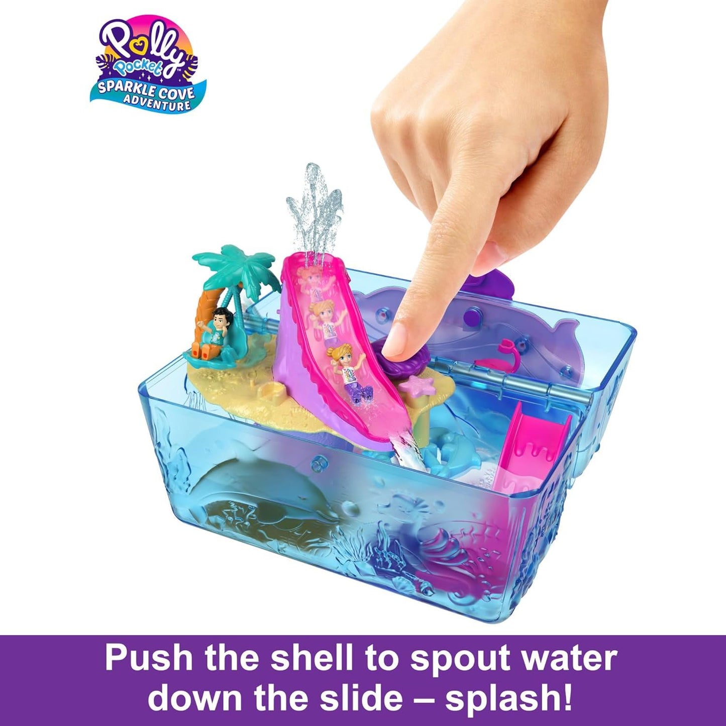 Sparkle Cove Adventure Island Treasure Chest HPV40 – Polly Pocket Playset with Micro Dolls, Hidden Surprises & Accessories