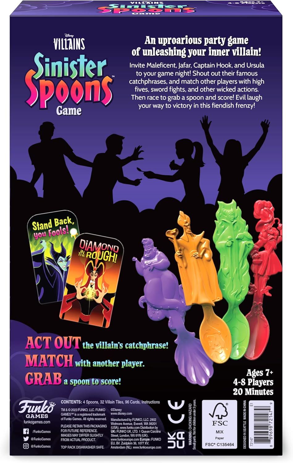 Funko Games Disney Villains Sinister Spoons Game Age 7+ 4-8 Players 72147