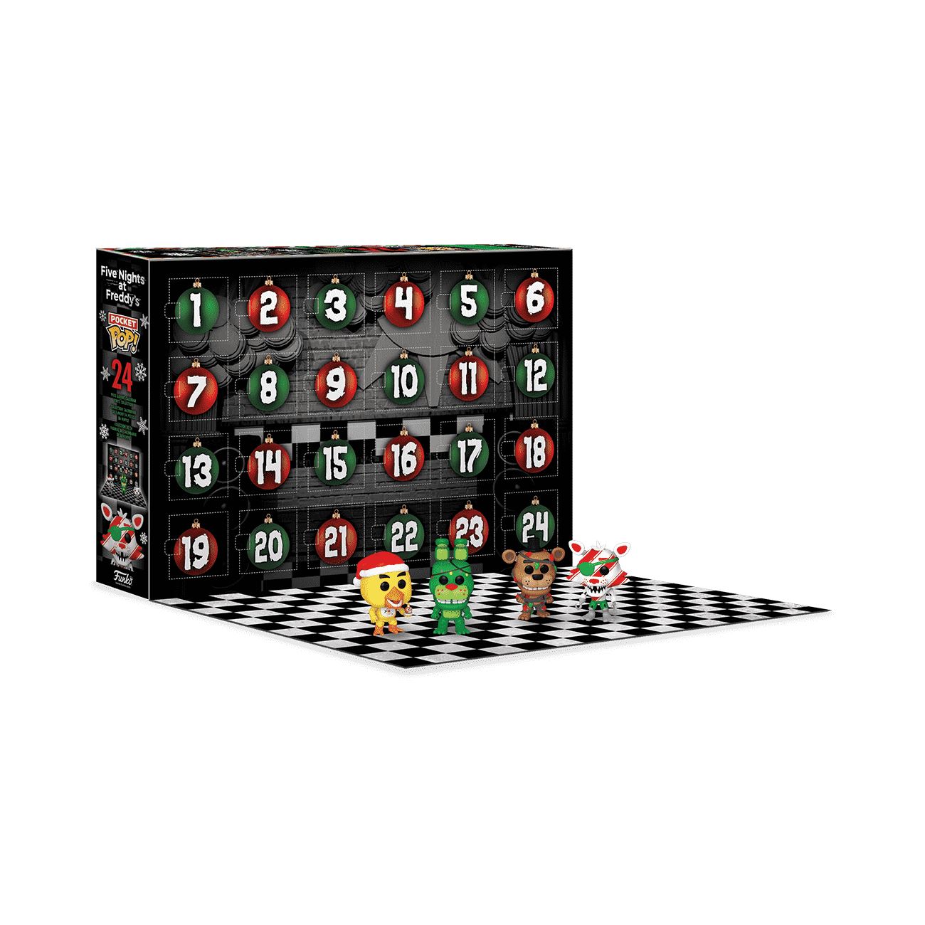 Five Nights at Freddy’s Pocket Pop! 24-Day Holiday Advent Calendar 72480 – Funko Christmas Countdown Set with 24 Mini FNAF Figures (Official Collectible)