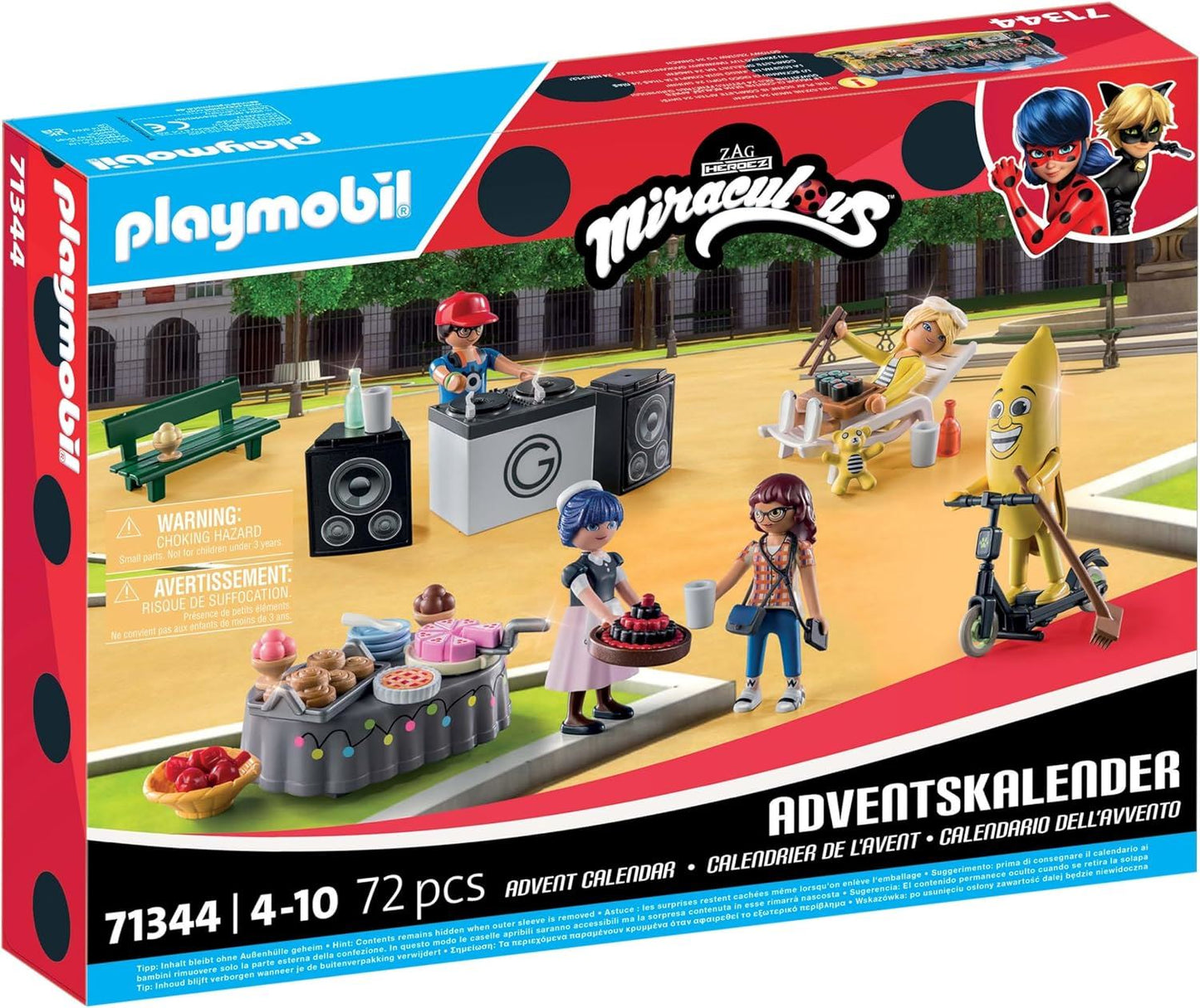 PLAYMOBIL 71344 Miraculous: Picnic in Paris Advent Calendar – 24-Day Holiday Countdown with Marinette & Friends in Paris Park
