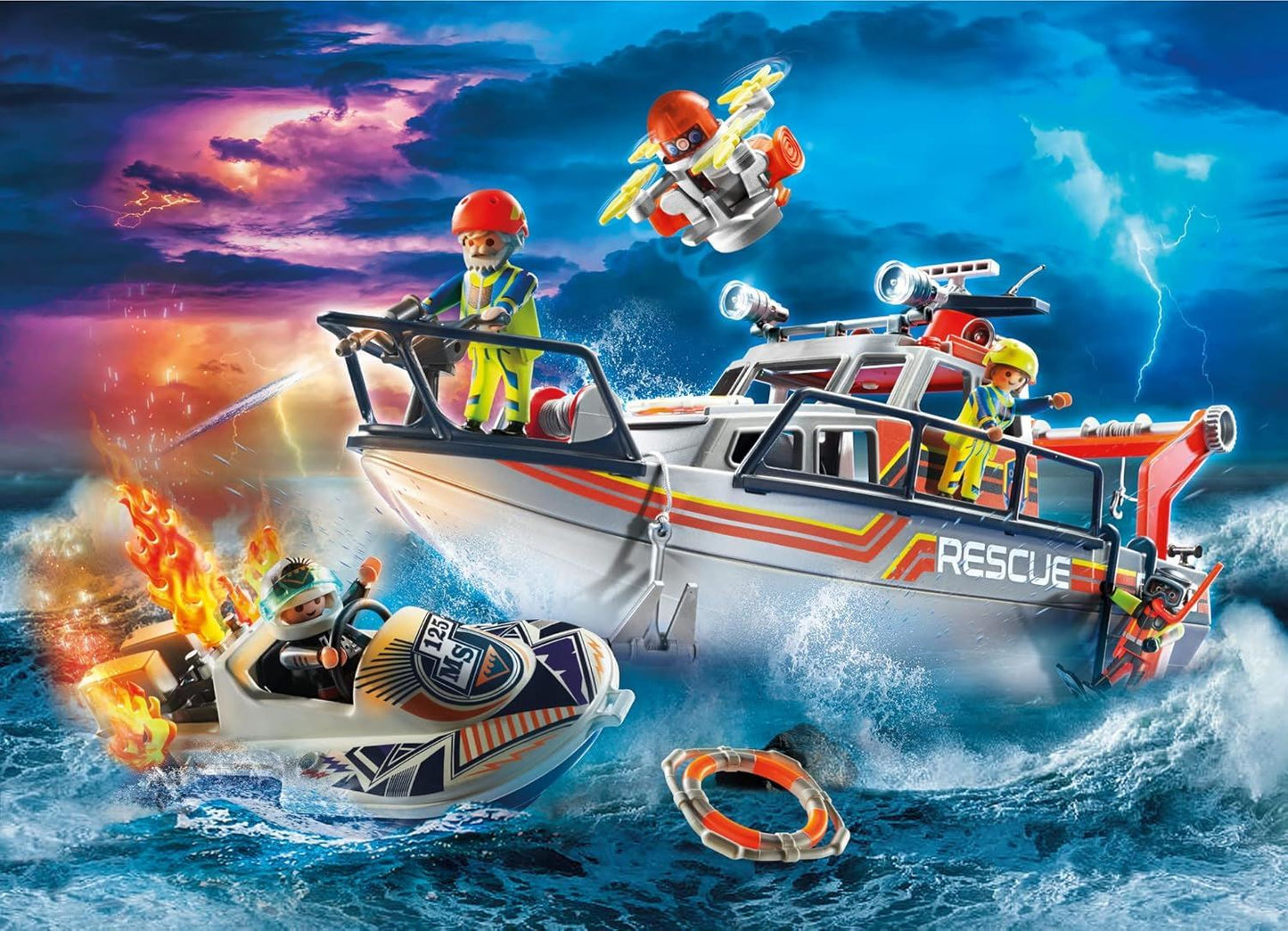 Fire Rescue with Personal Watercraft 70140 City Action Playset (Playmobil)