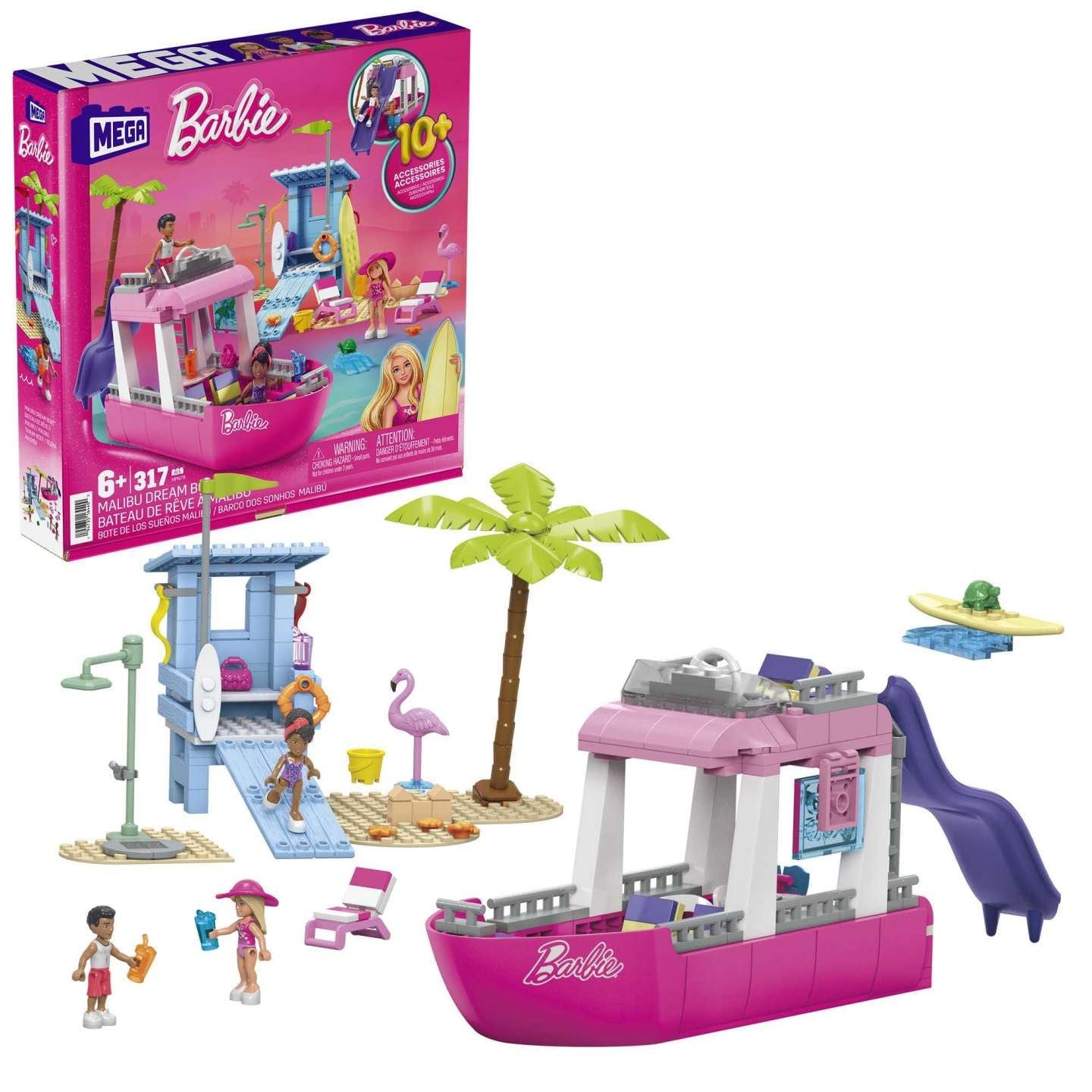 Malibu Dream Boat HPN79 317PCS 10+ Accessories (MEGA Barbie)