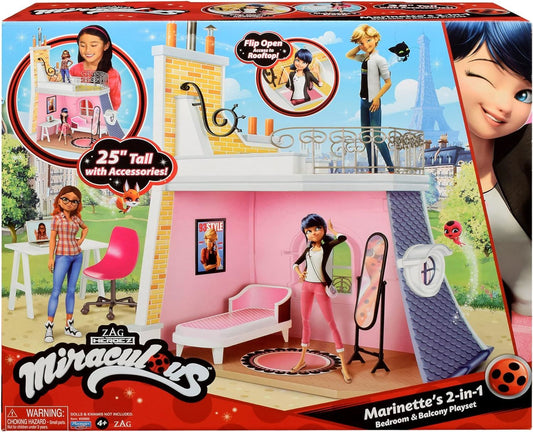 Miraculous Marinette's 2-in-1 Balcony and Bedroom Playset LB000012 Ladybug