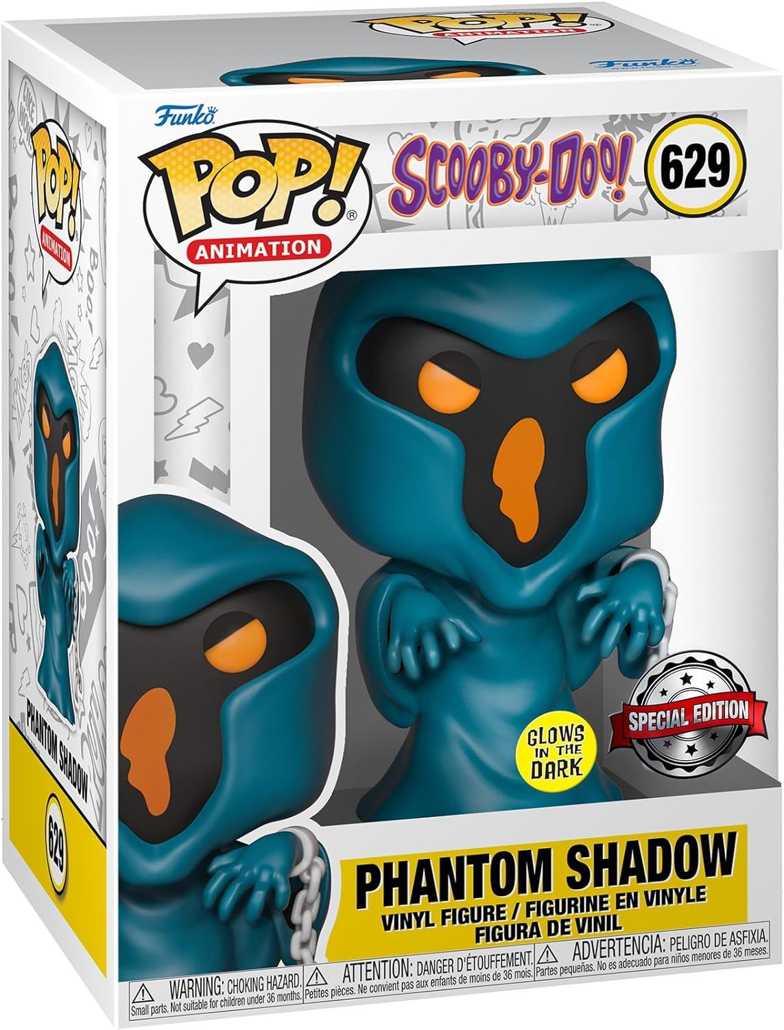 Funko Pop GITD Scooby-Doo Phantom Shadow Vinyl Figure #629 60159 Special Edition