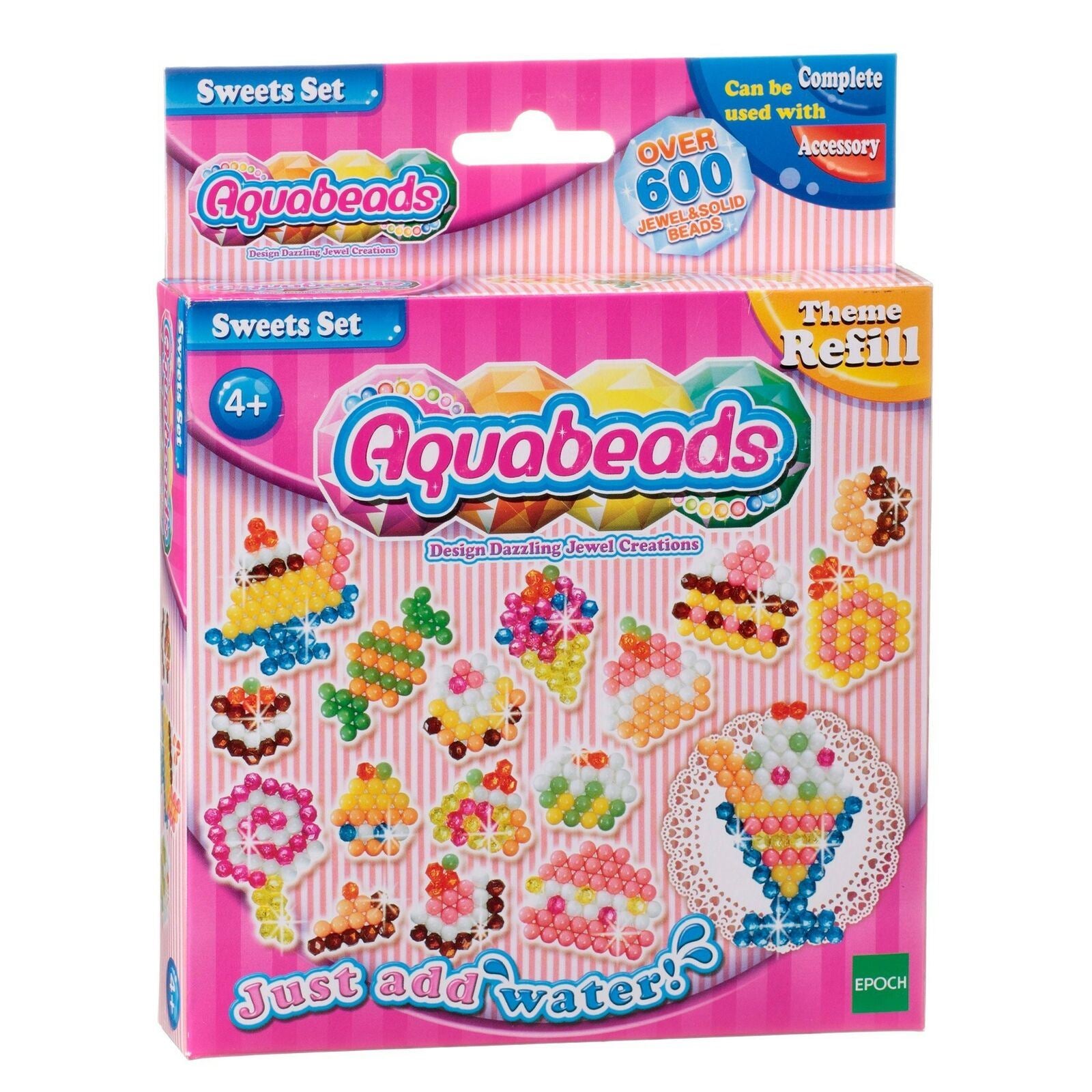AQUABEADS Sweets Set REFILL PACK (Over 600 Beads) - Just Add Water!